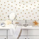 RoomMates Dots Gold Peel & Stick Wallpaper - EonShoppee