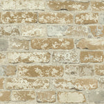 Stuccoed Brown Brick Peel And Stick Wallpaper - EonShoppee