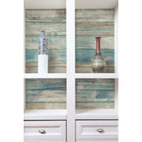Distressed Wood Blue Peel And Stick Wallpaper - EonShoppee