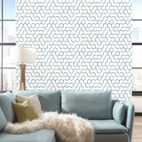 RoomMates Open Geometric Blue Peel & Stick Wallpaper - EonShoppee