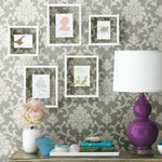Damask Grey Peel & Stick Wallpaper - EonShoppee