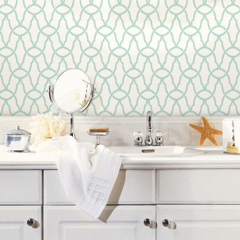 RoomMates Trellis Blue Peel & Stick Wallpaper - EonShoppee