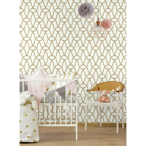 RoomMates Trellis Gold Peel & Stick Wallpaper - EonShoppee