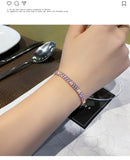 Fashion Charm CZ Rose Gold Sparking Baguettes Tennis Adjustable Bracelet Fashion Jewelry for Women