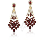 Exclusive Red Crystal Long Drop Dangle Chandelier Luxury Fashion Jewelry Bridal Earrings - EonShoppee