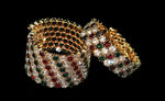 Dazzling 5 Row Multi Color Rhinestone Crystal Wide Bangle Bracelet Shining Wedding Fashion Jewelry